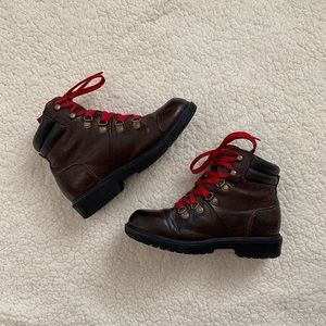 Boots with red laces